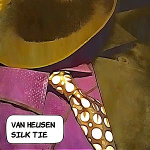 VAN HEUSEN  tie 100% silk dots stain resistance